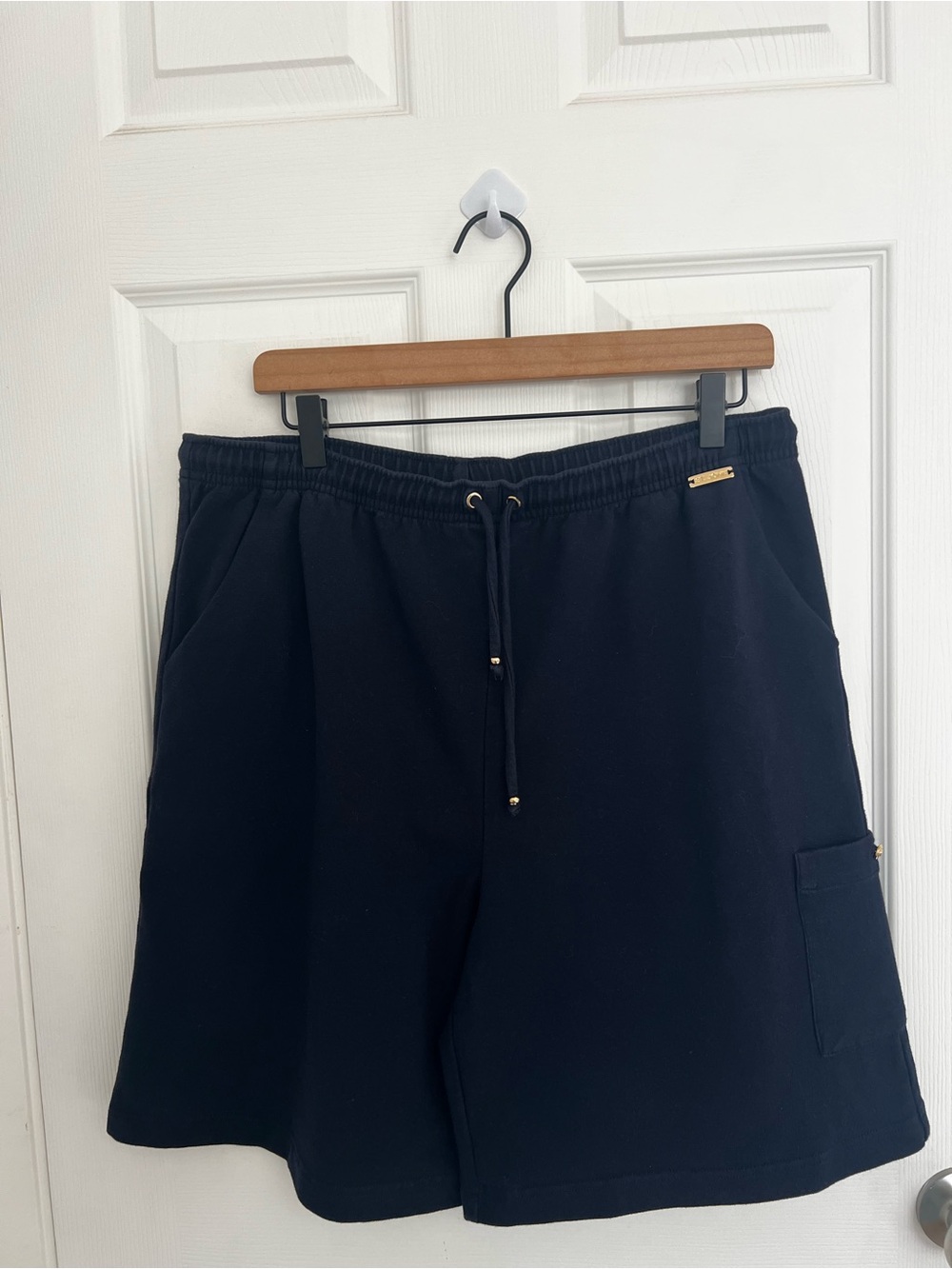 St. John Navy Athletic Drawstring‎ Shorts with Gold Hardware